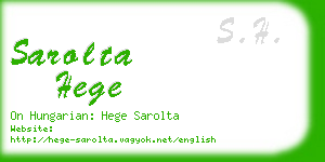 sarolta hege business card